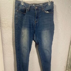 High-Rise Blue Skinny Jeans